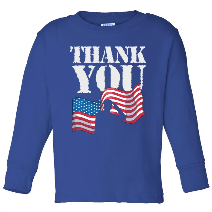 Patriotic Soldier Veteran Us Flag American Memorial Day Funny Gift Toddler Long Sleeve Shirt