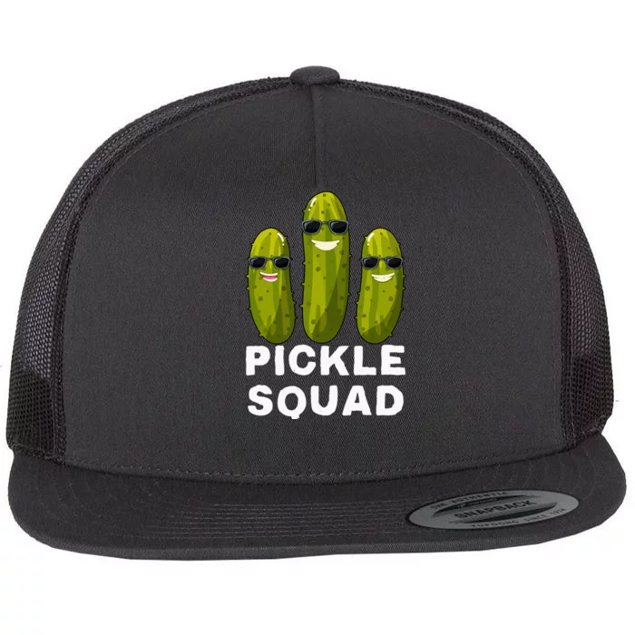 Pickle Squad Vegan Dill Pickle Flat Bill Trucker Hat