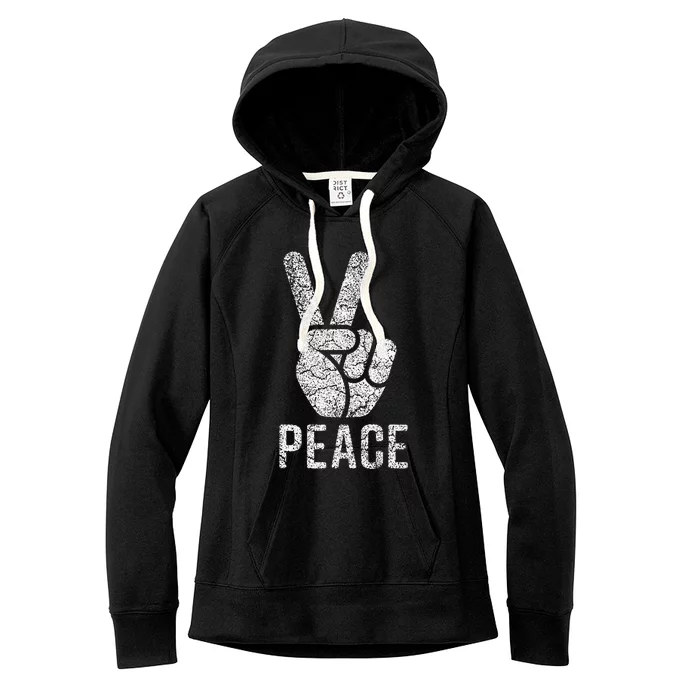 Peace Sign Vintage 60s 70s Hippie Women's Fleece Hoodie