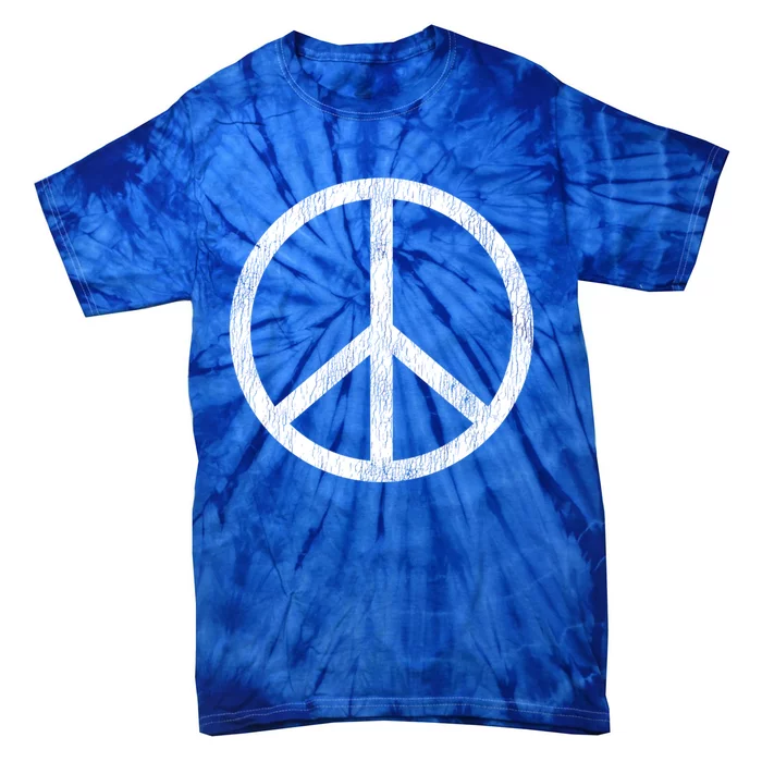 Peace Sign Vintage White Retro Distressed Hippy Freedom Gift Tie-Dye T-Shirt