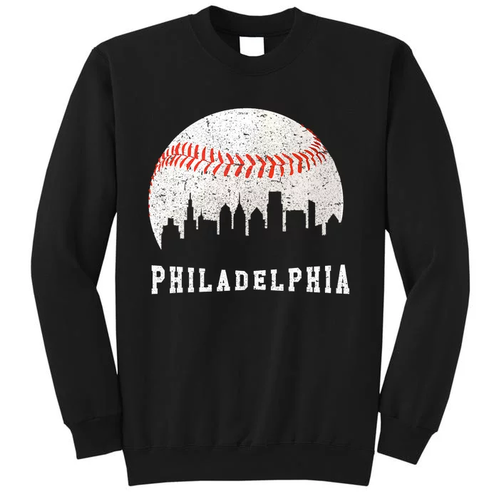 Philly skyline - Vintage Philadelphia Baseball Fans Sweatshirt