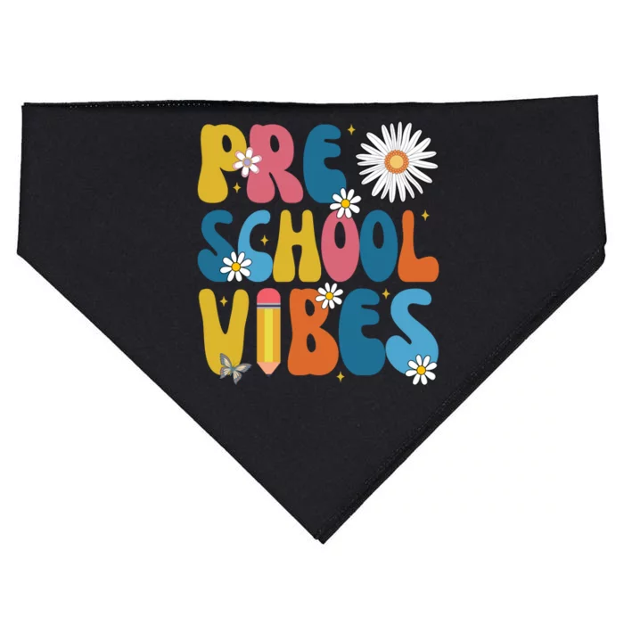 Pre School Vibes Back To School Gift USA-Made Doggie Bandana