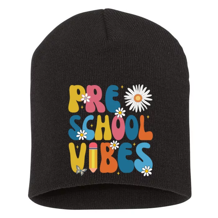 Pre School Vibes Back To School Gift Short Acrylic Beanie