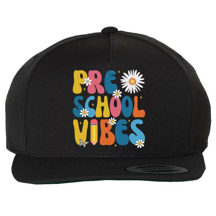 Pre School Vibes Back To School Gift Wool Snapback Cap