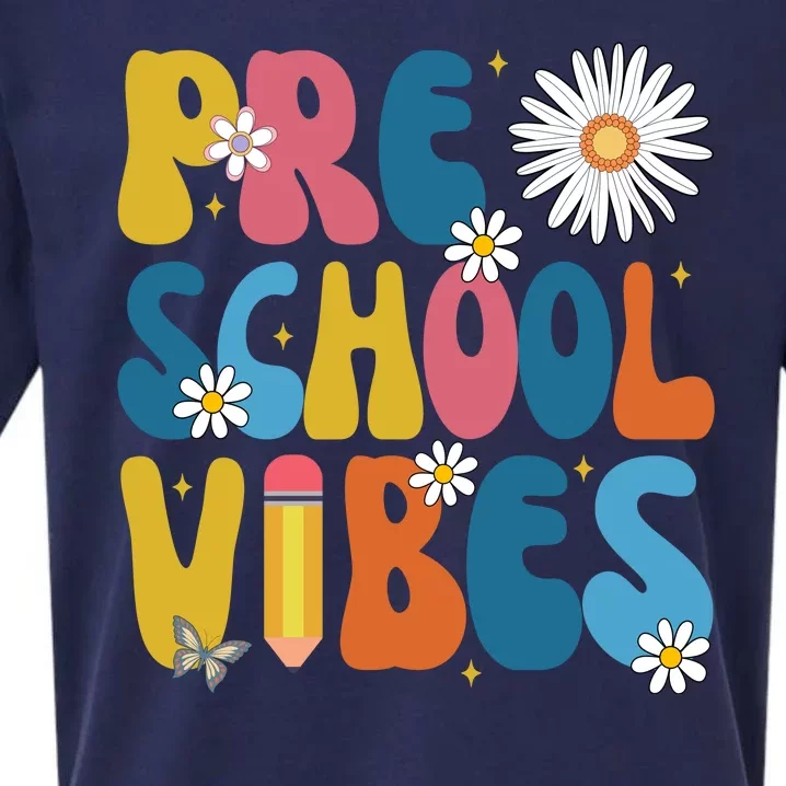 Pre School Vibes Back To School Gift Sueded Cloud Jersey T-Shirt