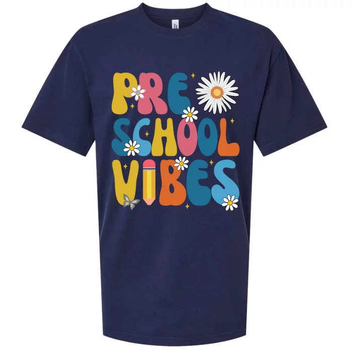 Pre School Vibes Back To School Gift Sueded Cloud Jersey T-Shirt