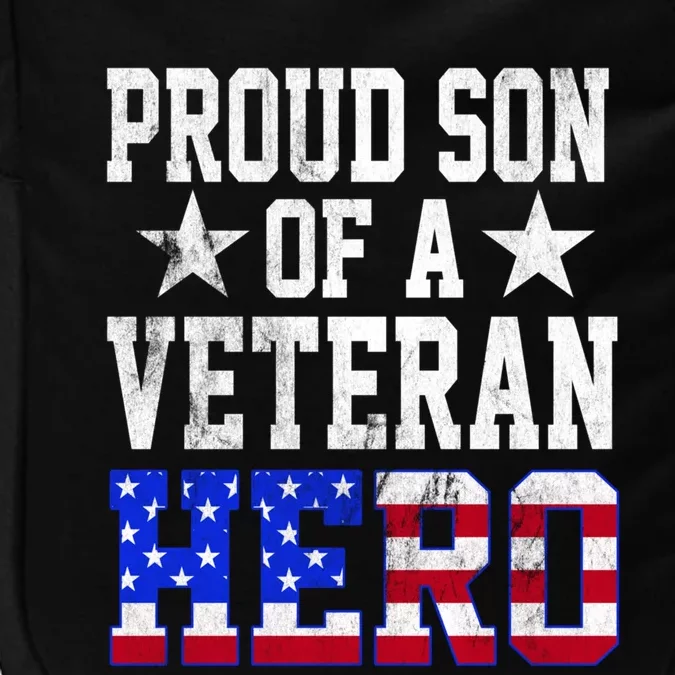 Proud Son Veteran Hero American Flag America Patriotic Gift Impact Tech Backpack