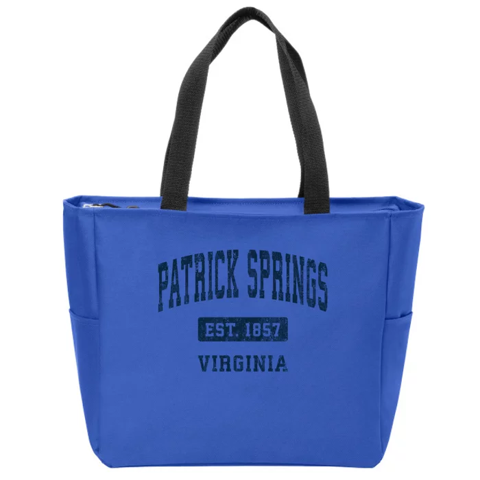 Patrick Springs Virginia Va Vintage Athletic Sports Design Gift Zip Tote Bag