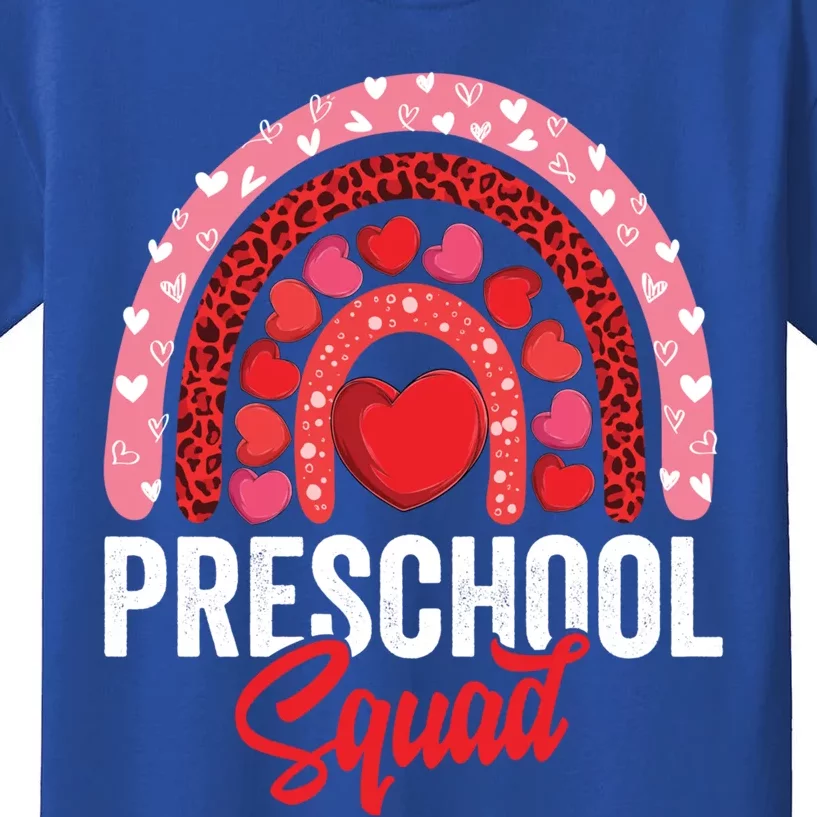 Preschool Squad Valentines Day Rainbow Teacher And Gift Kids T-Shirt