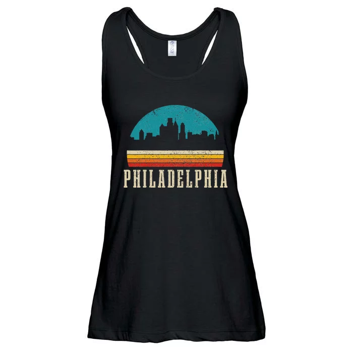 Philadelphia Skyline Vintage Pride Pennsylvania Ladies Essential Flowy Tank