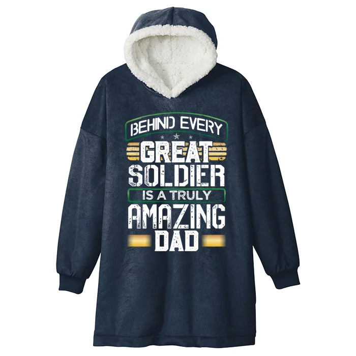 Proud Soldier Veteran Fathers Day Christmas Birthday Gift Hooded Wearable Blanket