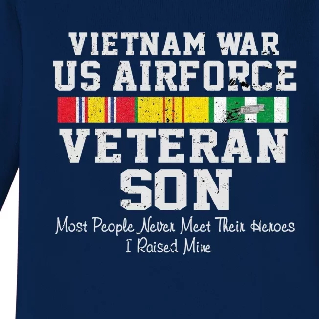 Proud Son Vietnam War Veteran Son Veteran's Day Gift Baby Long Sleeve Bodysuit