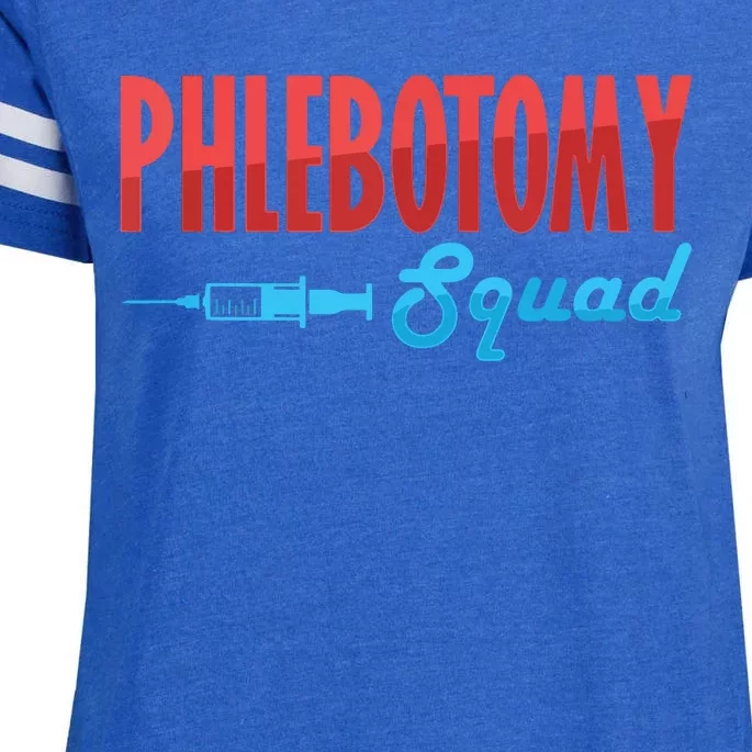 Phlebotomy Squad Veins Syringe Phlebotomist Needle Gift Enza Ladies Jersey Football T-Shirt