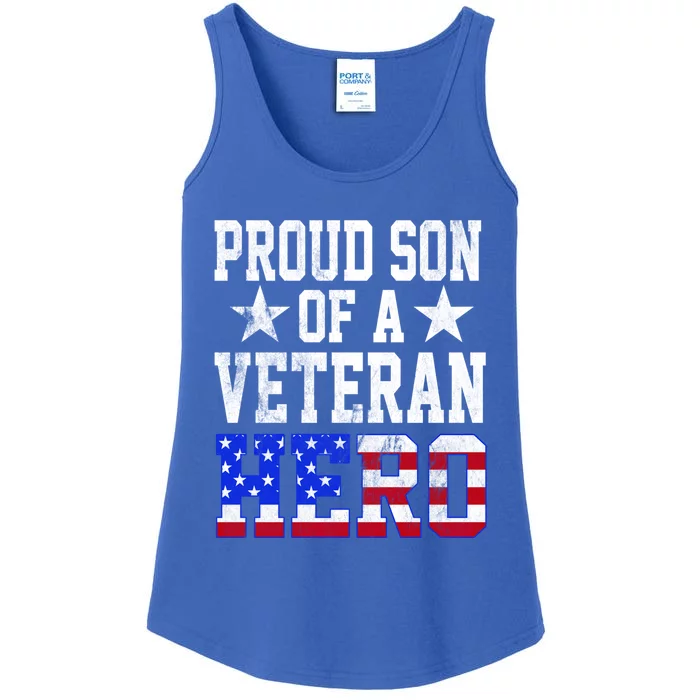 Proud Son Veteran Hero American Flag America Patriotic Gift Ladies Essential Tank