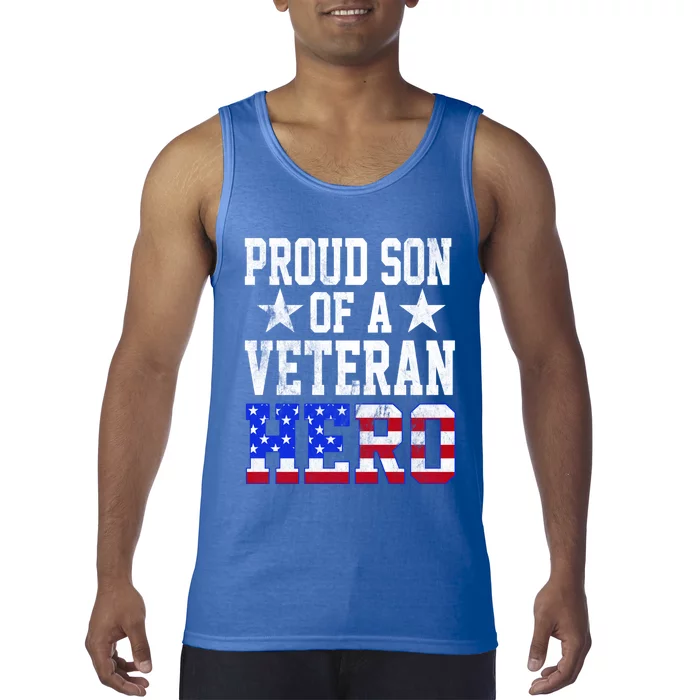 Proud Son Veteran Hero American Flag America Patriotic Gift Tank Top