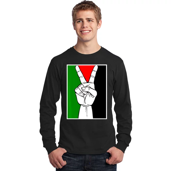 Palestine Support Victory Symbol Free Palestine Palestinian Long Sleeve Shirt