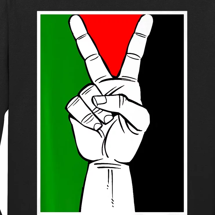 Palestine Support Victory Symbol Free Palestine Palestinian Long Sleeve Shirt