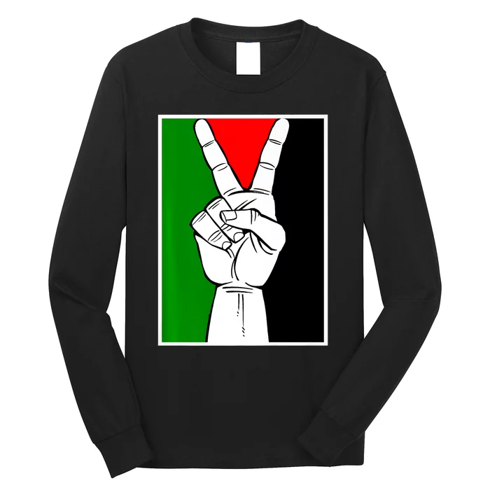 Palestine Support Victory Symbol Free Palestine Palestinian Long Sleeve Shirt