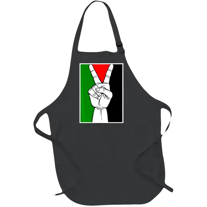 Palestine Support Victory Symbol Free Palestine Palestinian Full-Length Apron With Pocket