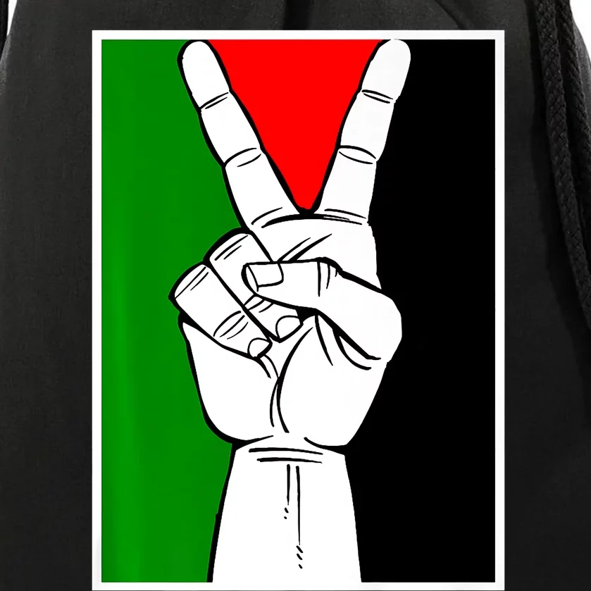 Palestine Support Victory Symbol Free Palestine Palestinian Drawstring Bag