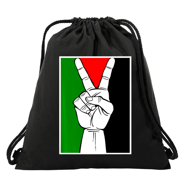 Palestine Support Victory Symbol Free Palestine Palestinian Drawstring Bag