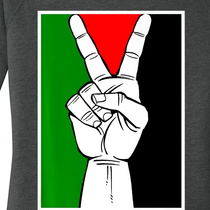 Palestine Support Victory Symbol Free Palestine Palestinian Women's Perfect Tri Tunic Long Sleeve Shirt