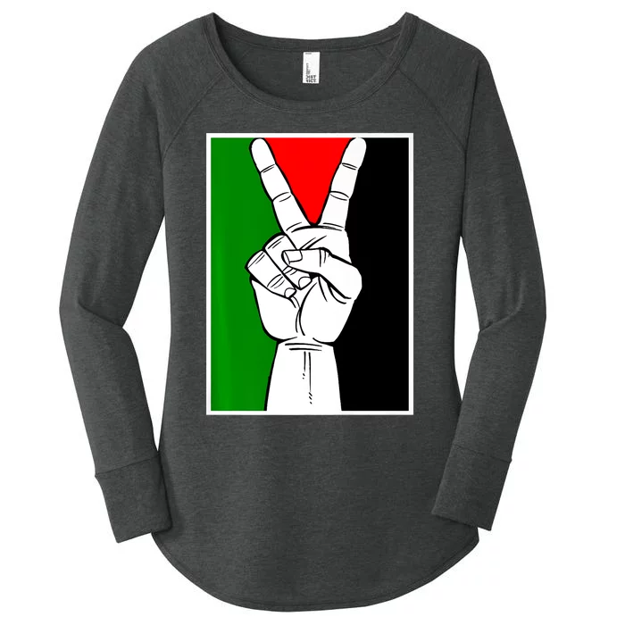 Palestine Support Victory Symbol Free Palestine Palestinian Women's Perfect Tri Tunic Long Sleeve Shirt