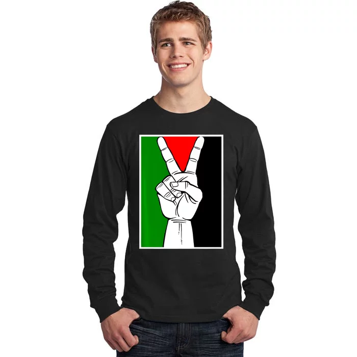 Palestine Support Victory Symbol Free Palestine Palestinian Tall Long Sleeve T-Shirt