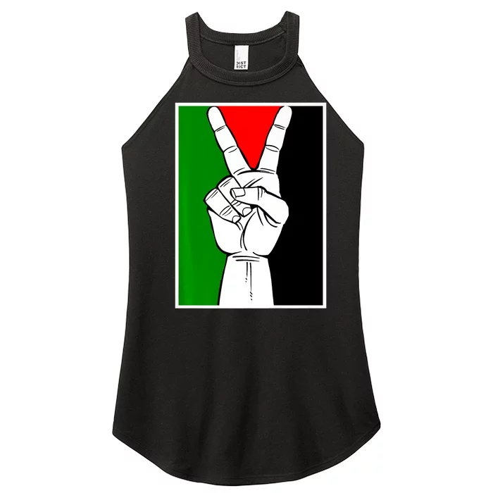 Palestine Support Victory Symbol Free Palestine Palestinian Women’s Perfect Tri Rocker Tank