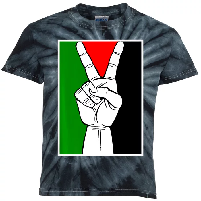 Palestine Support Victory Symbol Free Palestine Palestinian Kids Tie-Dye T-Shirt