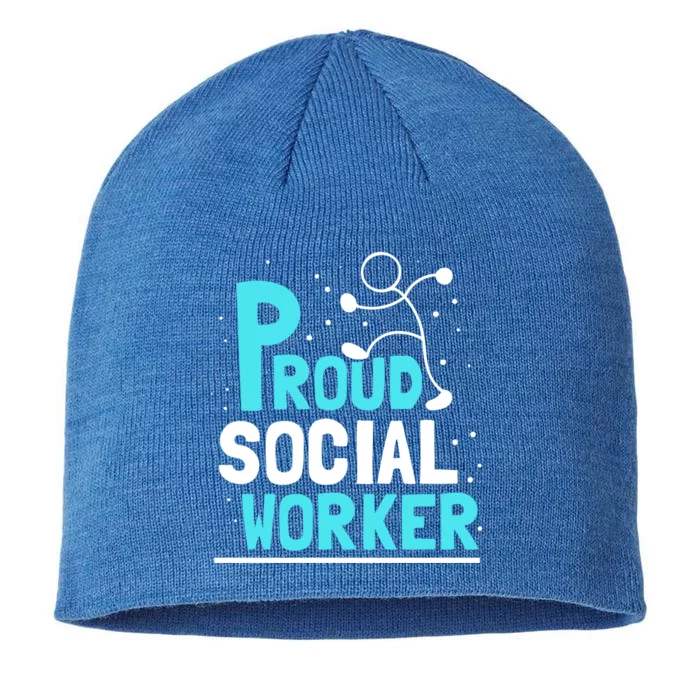 Proud Social Worker Graduation Work Job Cool Gift 8 1/2in Sustainable Knit Beanie