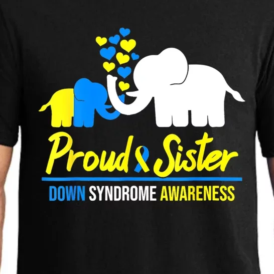 Proud Sister World Down Syndrome Awareness Day Elephant T21 Pajama Set