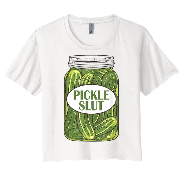 Pickle Slut Who Loves Pickles Women's Crop Top Tee