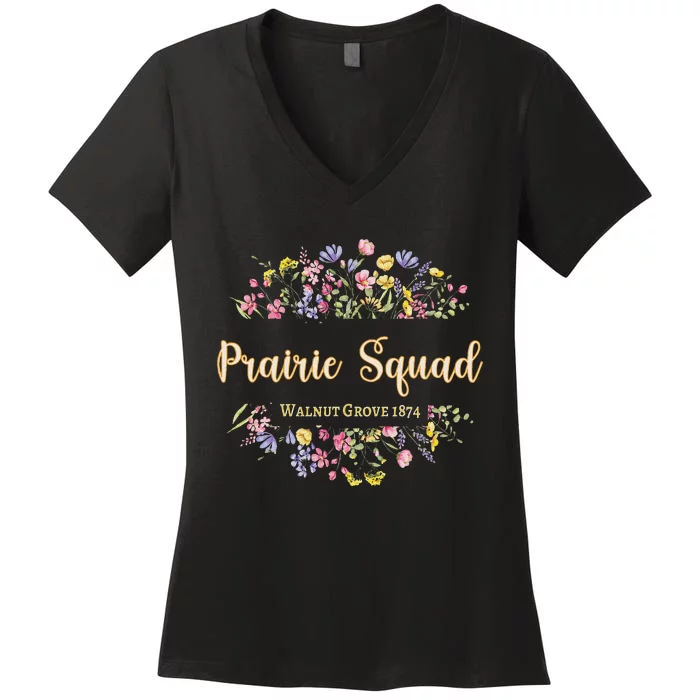 Prairie Squad Walnut Grove Minnesota Mn Usa Wildflowers Women's V-Neck T-Shirt