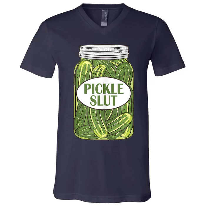 Pickle Slut Who Loves Pickles Apaprel V-Neck T-Shirt