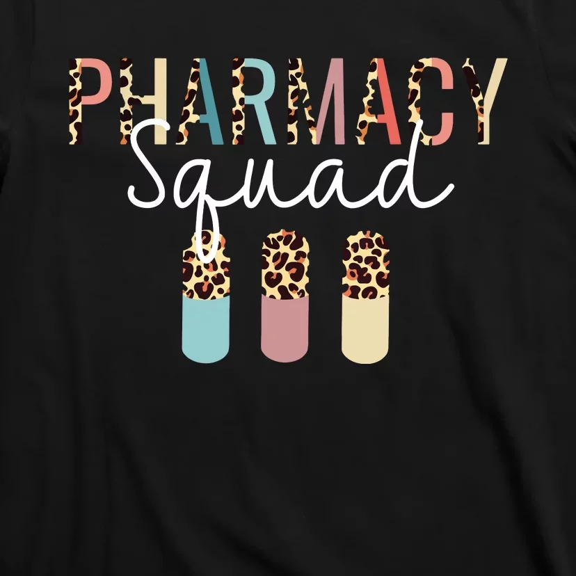 Pharmacy Squad With Leopard Print For Pharmacist Technician T-Shirt