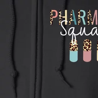 Pharmacy Squad With Leopard Print For Pharmacist Technician Full Zip Hoodie