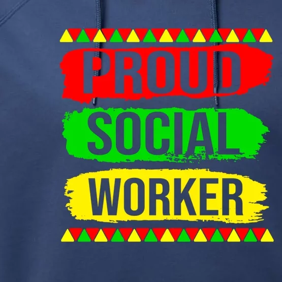 Proud Social Worker Black History Month Pride African Funny Gift Performance Fleece Hoodie