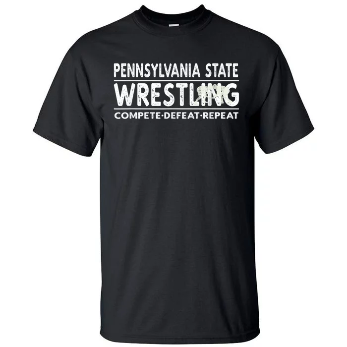 Pennsylvania State Wrestling Compete, Defeat, Repeat Tall T-Shirt