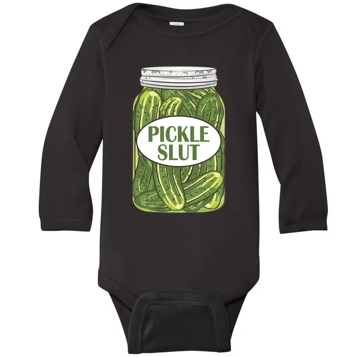 Pickle Slut Who Loves Pickles Apaprel Baby Long Sleeve Bodysuit