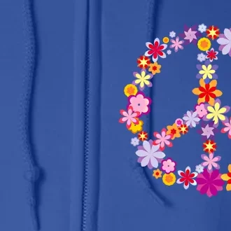 Peace Sign World Love 1970s 60s Clothing Groovy Hippy Trippy Gift Full Zip Hoodie