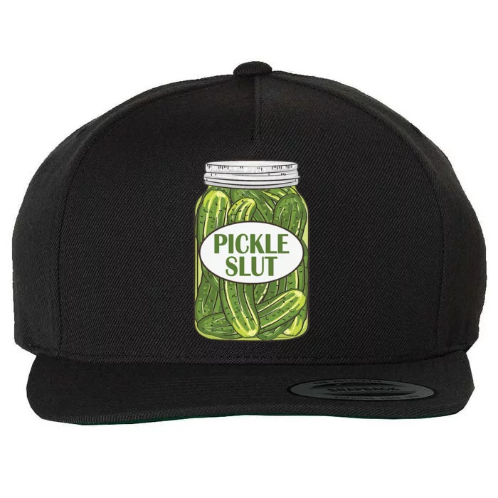 Pickle Slut Who Loves Pickles Apaprel Wool Snapback Cap