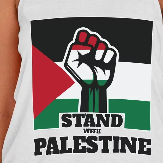 Palestine Stand With Palestine Pray For Palestine Women's Knotted Racerback Tank