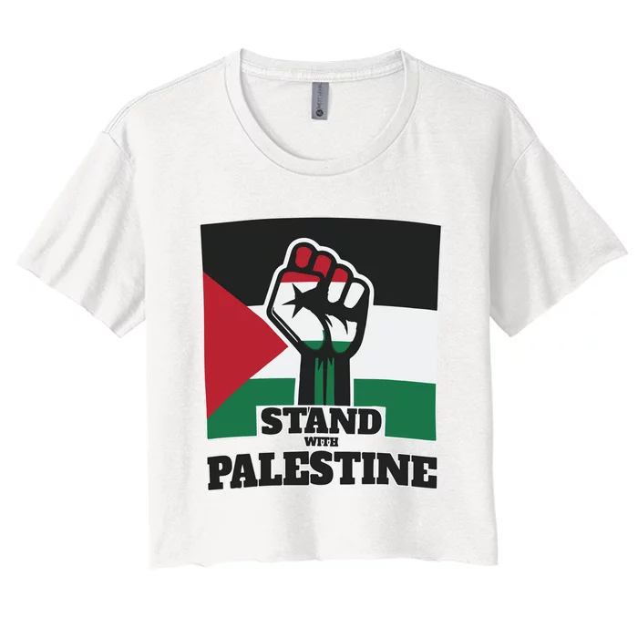 Palestine Stand With Palestine Pray For Palestine Women's Crop Top Tee