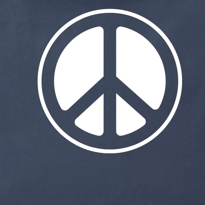 Peace Sign White Zip Tote Bag