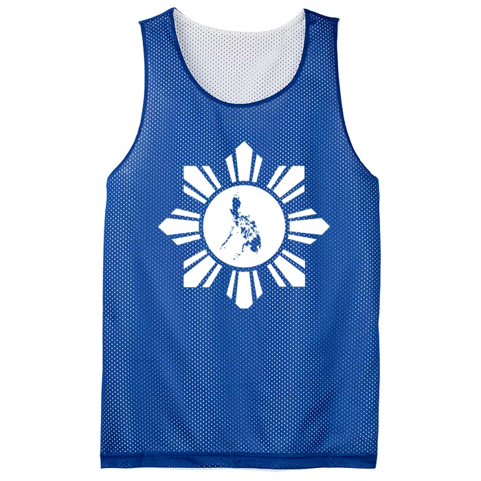 Philippine Sun With Philippine Map Gift Mesh Reversible Basketball Jersey Tank