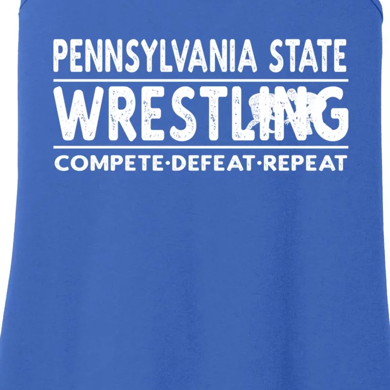 Pennsylvania State Wrestling Compete Defeat Repeat Gift Ladies Essential Tank