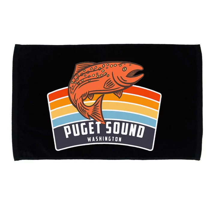 Puget Sound Washington Salmon Fishing Microfiber Hand Towel