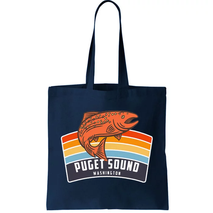 Puget Sound Washington Salmon Fishing Tote Bag