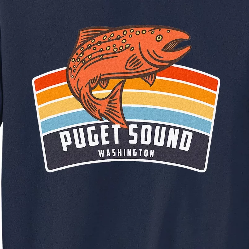 Puget Sound Washington Salmon Fishing Tall Sweatshirt